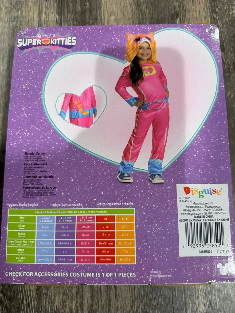Disney Jr Super Kitties Ginny Pink & Orange Toddler Halloween Costume (2T)